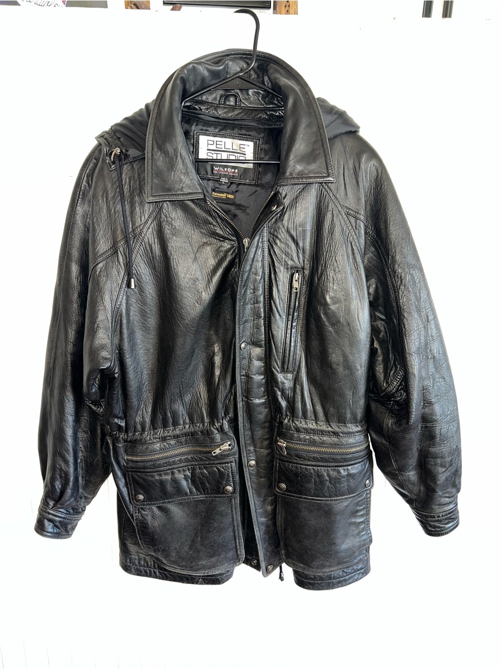 Pelle Studio Wilson's The Leather Experts Black Jacket Size L